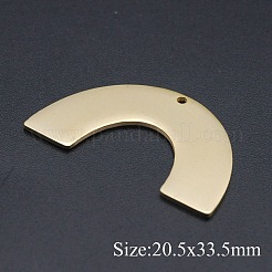 ステンレスペンダント201個  円月橋の形  レーザー切断  ゴールドカラー  21x33.5x1mm  穴：1.6mm&nbsp;STAS-R111-LA199