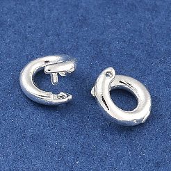 真鍮のツイスターの留め金  リング  925銀メッキ  5.5x1.2mm  穴：3mm&nbsp;KK-P284-13S
