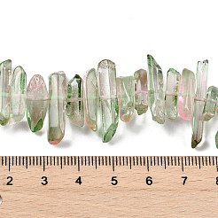 天然染色クォーツビーズ連売り  ツートン  チップ  薄緑  16~35x3~9mm  穴：1mm  約35~39個/連  7.48~7.68インチ（19~19.5cm）&nbsp;G-G791-14R