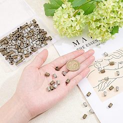チベット風合金ビーズ  コラム  ミックスカラー  8x6mm  穴：4mm  80個/カラー  2色  160個/箱&nbsp;TIBEB-FH0001-12