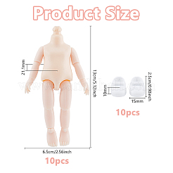 人形製作用のPVC製女性人形ボディ  桃パフ  130x65x27mm&nbsp;DIY-WH0504-971