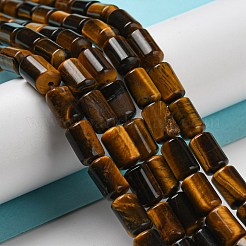 天然石タイガーアイビーズ連売り  コラム  10x6mm  穴：0.8mm  約40個/連  15.67''（39.8センチメートル）&nbsp;G-M420-E05-03