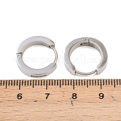 304ステンレススチール製クリアキュービックジルコニアフープピアス  316サージカルステンレススチール製耳ピン付き  ステンレス鋼色  16x3mm&nbsp;EJEW-L307-12P-01