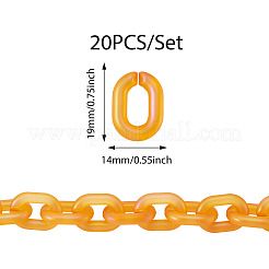 透明アクリルクイックリンクコネクター20個  アブカラー楕円リンク  ゴールデンロッド  19x14mm&nbsp;OACR-TADJ0001-03H
