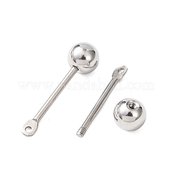 304ステンレス鋼のねじ付きボールアイピン  ボールエンド付きスクリューアイピン  ステンレス鋼色  19x5mm  穴：0.9mm&nbsp;STAS-G385-01P-01