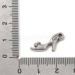304ステンレスペンダント  ハイヒールの靴のチャーム  ステンレス鋼色  20.5x8.5x2.5mm  穴：1.8mm&nbsp;SA-CBA9B1E-14P