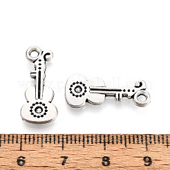 合金のチベット風チャーム  ギター  カドミウムフリー＆鉛フリー  アンティークシルバー  21x9x2mm  穴：1.8mm&nbsp;PALLOY-T090-109AS