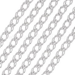 2mのアルミニウム菱形リンクチェーン  溶接されていない  スプールで  プラチナ  19x13x2mm  約6.56フィート（2m）/セット&nbsp;CHA-TA0001-41P