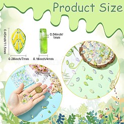 100個5色電気メッキハンドメイドランプワークビーズ  葉  ミックスカラー  11.5x7x4mm  穴：1mm  20個/カラー&nbsp;LAMP-CJ0002-94
