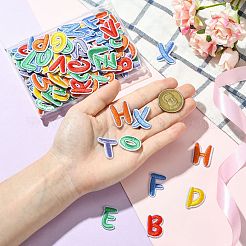 ポリエステルとコットンの刺繍布パッチ130個、26スタイル  マスクと衣装のアクセサリー  ミシンクラフト装飾  a～zの文字  23~26.5x10~27.5x1.5mm  5個/スタイル&nbsp;PATC-CJ0001-08