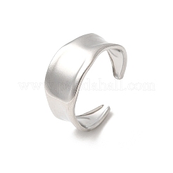 女性用304ステンレススチールオープンカフリング  ステンレス鋼色  10mm&nbsp;RJEW-H261-05P