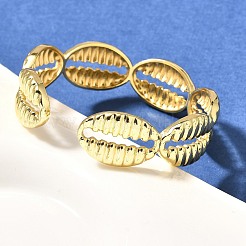 女性のための真鍮製のカフバングル  コーヒービーズ  18KGP本金メッキ  内径：2~2-1/8インチ（5.15~5.3cm）&nbsp;BJEW-U018-02G