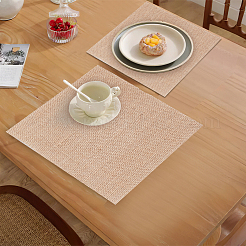 リネン生地  DIY クリスマス結婚式の装飾クラフト用  正方形  淡い茶色  20.1x20.1x0.1cm&nbsp;LS-DIY-WH0419-85