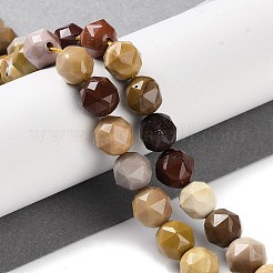 天然石モッカイトビーズ連売り  多面カット  ダブルハート＆スターカットビーズ  7~8.5x7.5~8mm  穴：0.8~1mm  約48~50個/連  15.16~15.55インチ（38.5~39.5cm）&nbsp;G-NH0021-A13-01
