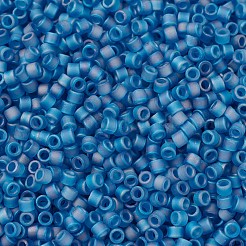 MIYUKIデリカビーズ小  シリンダー  日本製シードビーズ  15/0  （dbs0862)マット透明カプリブルーab  1.1x1.3mm  穴：0.7mm  約175000個/袋  50 G /袋&nbsp;SEED-X0054-DBS0862