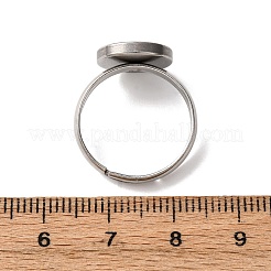 304ステンレス鋼調整リング部品  201ステンレススチールのフラットラウンドプレーンパッドリングセッティング付き  ステンレス鋼色  トレイ：10mm  内径：17mm&nbsp;STAS-B098-02D-P