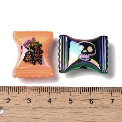 ハロウィーン UVメッキアクリルビーズ  虹色の  キャンディ  ミックスカラー  20x24.5x10mm  穴：3.5mm&nbsp;OACR-H123-20