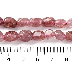 天然石ストロベリークォーツビーズ連売り  ナゲット  タンブルストーン  7~12x6~8x5~7mm  穴：1mm  約43~44個/連  15.47~15.63''（39.3~39.7センチメートル）&nbsp;G-G146-A15-01