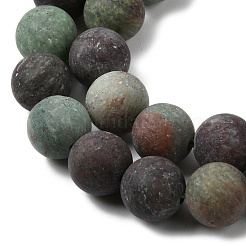 天然石グリーンオパールビーズ連売り  ラウンド  艶消し  6~6.5mm  穴：1mm  約60個/連  14.96~15.35''（38~39センチメートル）&nbsp;G-H045-A03-6MM-01