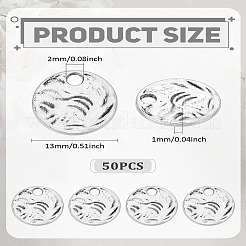 チベット風アロイペンダント50個  フラットラウンド  カドミウムフリー＆鉛フリー  アンティークシルバー  13x1mm&nbsp;FIND-LP0006-83