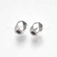 Ccbプラスチックスペーサービーズ  多面カット  直方体の  プラチナ  3x3x3mm  穴：1mm&nbsp;CCB-T006-049P