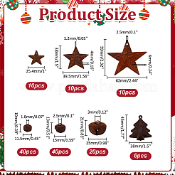 136スタイルのアイアンペンダント7個  ベル/星のチャーム  生（メッキなし）  10~59x11.5~39.5x4~11.5mm  穴：1.2~3x1.2~6mm&nbsp;IFIN-WR0001-25