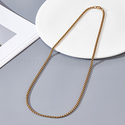 男性用ステンレススチールパンクベネチアンチェーンネックレス2個  ゴールドカラー  19.69インチ（50cm）&nbsp;NJEW-LP0001-15G