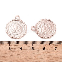 合金カボションセッティングペンダント  カドミウムフリー＆ニッケルフリー＆鉛フリー  フラットラウンド  銀色のメッキ  23x18x2mm  穴：3mm  トレイ：14mm  ローズゴールド  23x18x2mm。&nbsp;PALLOY-A18941-RG-LF