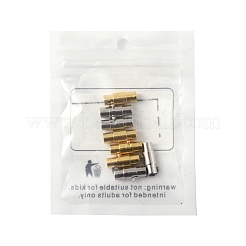 8セット2色の真鍮ロックチューブマグネット留め具  コラム  ミックスカラー  15x6mm  穴：4mm  4個/セット&nbsp;KK-FS0001-61