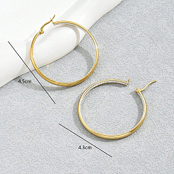 ヴィンテージステンレスフープピアス  ゴールドカラー  45x43mm&nbsp;X-ZA9910