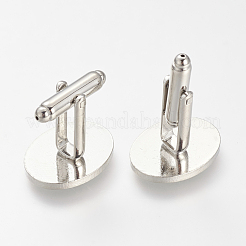 真鍮のカフスボタン  アパレルアクセサリのカフスボタンパーツ  プラチナ  26mm&nbsp;KK-T014-137P