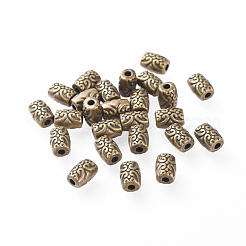 チベット風ビーズ  合金ビーズ  鉛フリー＆カドミウムフリー  コラム  アンティークブロンズ  7.5x5mm  穴：1.5mm&nbsp;X-MLF0198Y