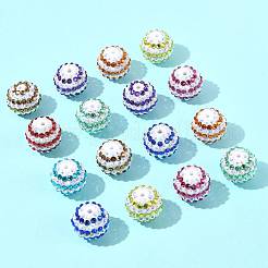 20色のストライプの樹脂ラインストーンビーズ9個  フーセンガム風ラウンドビーズ  アクリルと  ミックスカラー  20mm  穴：2mm&nbsp;OACR-FS0002-35