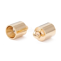 201ステンレススチールコードエンド  エンドキャップ  コラム  24KGP本金メッキ  10x6mm  穴：2.5mm  内径：5mm&nbsp;STAS-H410-20G-F