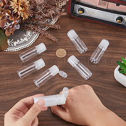 プラスチック製の空の詰め替え可能なフリップキャップボトル  コラム  透明  2.2x6.6cm  容量：15ml（0.51fl.oz）&nbsp;MRMJ-WH20008-22B