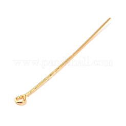 真鍮製アイピン  18KGP本金メッキ  44x3x0.7mm  穴：1.5mm&nbsp;KK-F824-113E-G