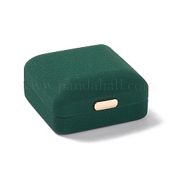 Pu レザー ネックレス ギフト ボックス  鉄冠付き  正方形  濃い緑  6.8x6.4x3.4cm  内径：5.7x5.6のCM&nbsp;LBOX-I002-04A