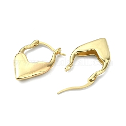 女性用ラックメッキ真鍮ティアドロップフープピアス  鉛フリー＆カドミウムフリー  18KGP本金メッキ  24x17.5x3.5mm&nbsp;EJEW-Q780-05G