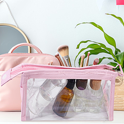 4個 4色プラスチック製メイクアップ収納バッグ  多機能トラベルトイレバッグ  女性用ジッパー付きクラッチバッグ  ミックスカラー  12.5~28.7x12.5~20.2x0.9~8cm  1pc /カラー&nbsp;ABAG-AN0001-02