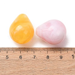 ツートンカラーの天然石風アクリルビーズ  ティアドロップ  ミックスカラー  23x19mm  穴：3mm  約120個/500g&nbsp;AC-CBA7B05-35