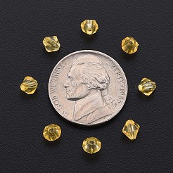 透明なアクリルビーズ  多面カット  双円錐形  オレンジ  5x4.5mm  穴：1.2mm  約12160個/500g&nbsp;MACR-S373-84-B03