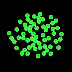 不透明で光るアクリルビーズ  暗闇で光るビーズ  ラウンド  アクアマリン  4mm  穴：1mm  約16666個/500g&nbsp;OACR-G038-06D
