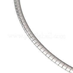 4mm 304 ステンレススチール フラットスネークチェーンネックレス  変色なし  ステンレス鋼色  19.69インチ（50cm）&nbsp;MAK-Z004-07P