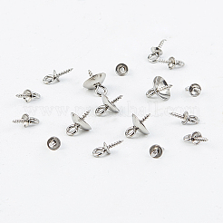 304ステンレススチールスクリューアイピンペグベイル  片穴パーツ用  ステンレス鋼色  68x52x11mm  80個/箱&nbsp;STAS-UN0002-14P