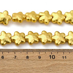 電気メッキガラスビーズセット  スター  フルメッキ  黄金メッキ  12x12x6.5mm  穴：0.9mm  約40個/連  17.72''（45センチメートル）&nbsp;X-EGLA-H109-03