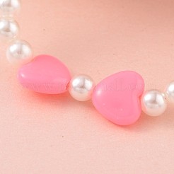 模造パールアクリルビーズのストレッチ子供のブレスレット  不透明なアクリルビーズで  ミックスカラー  43mm&nbsp;BJEW-JB02071