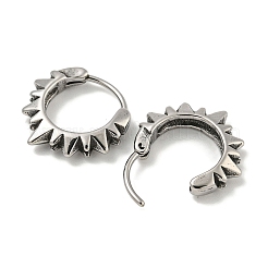 316サージカルステンレスフープピアス  リング  アンティークシルバー  16.5x17mm&nbsp;EJEW-D096-17C-AS