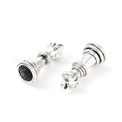 チベット風合金チャーム  柱  鉛フリー＆カドミウムフリー  チェスの王  アンティークシルバー  26.5x11x11mm  穴：1.6mm  271個/ 1000g&nbsp;TIBE-M001-04AS