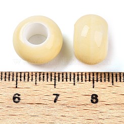 釉薬をかけた磁器製のロンデルビーズ  光沢のあるセラミックビーズ  ライトゴールデンロッドイエロー  13x8.5~9mm  穴：5mm&nbsp;PORC-Q219-13x9-F25