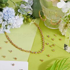 ライトゴールドトーン合金エナメルビーズ60個  花  カラフル  7x6.5x5mm  穴：1mm&nbsp;ENAM-PH0003-26A